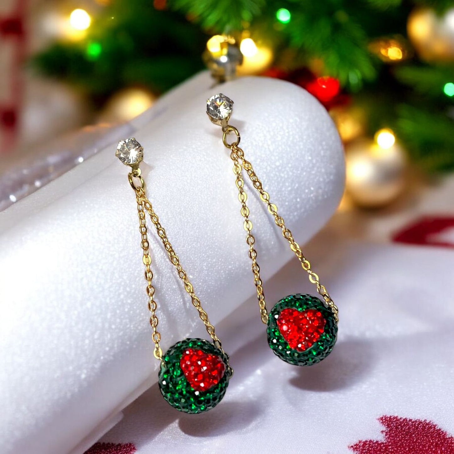 Dazzling Heart Drop Earrings