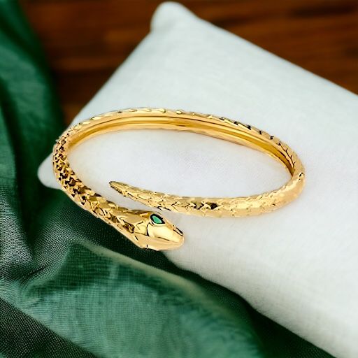 Serpent Gold Bangle Bracelet