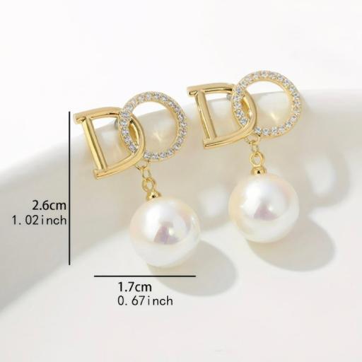 Golden Pearl Hanging Earrings